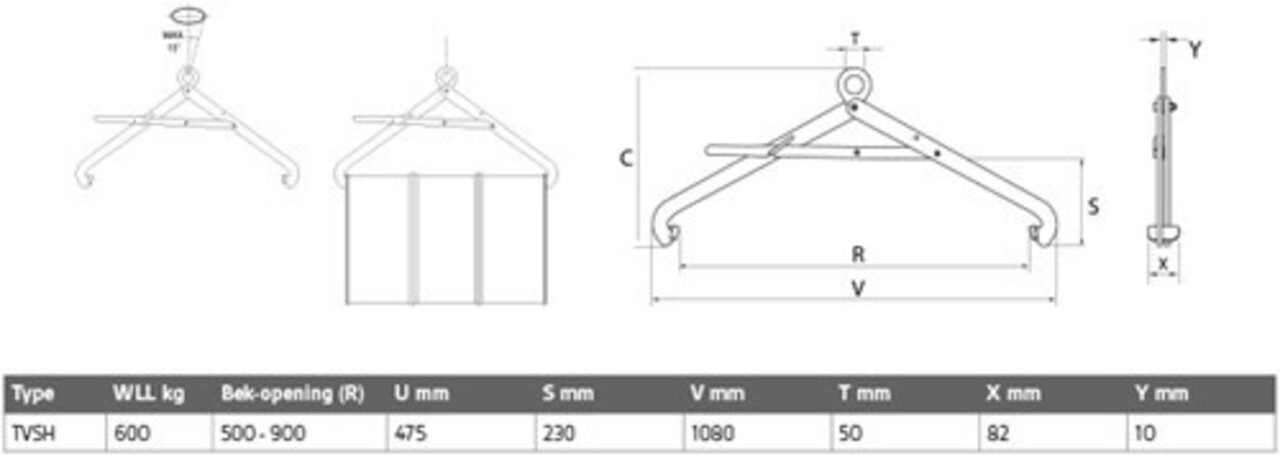Terrier Vatenklem TVSH voor het transporteren van stalen vaten Terrier Vatenklem TVSH voor het transporteren van stalen vaten