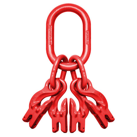 Grade 80 ketting 4-sprong 10mm werklast 6700kg Grade 80 ketting 4-sprong 10mm werklast 6700kg