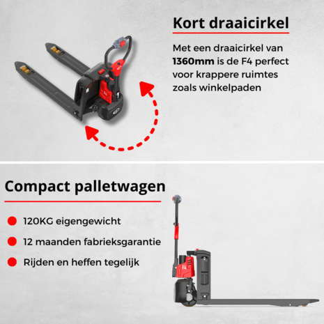 EP Equipment EP F4 elektrische palletwagen 1500kg EP Equipment EP F4 elektrische palletwagen 1500kg