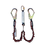 Horus Safety Equipment elastische Y-lijn met demper, steigerpijphaken en autohaak 2 meter Horus Safety Equipment elastische Y-lijn met demper, steigerpijphaken en autohaak 2 meter