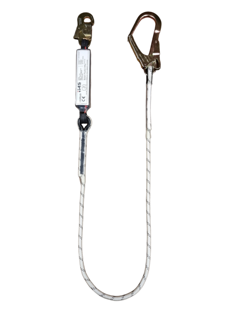 Horus Safety Equipment veiligheidslijn met steigerpijphaak en autohaak 2 meter Horus Safety Equipment veiligheidslijn met steigerpijphaak en autohaak 2 meter