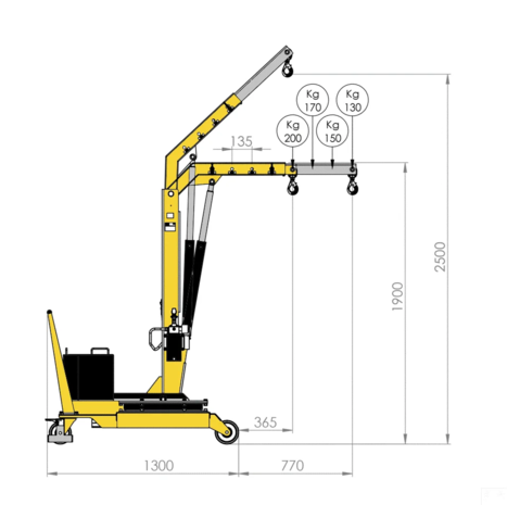 Flex Lifting Flex Lifting 01M2 werklast 200kg Flex Lifting Flex Lifting 01M2 werklast 200kg