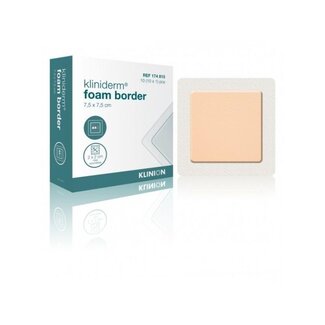 Klinion Kliniderm Foam Schaumverband mit Rand 7,5 x 7,5 cm