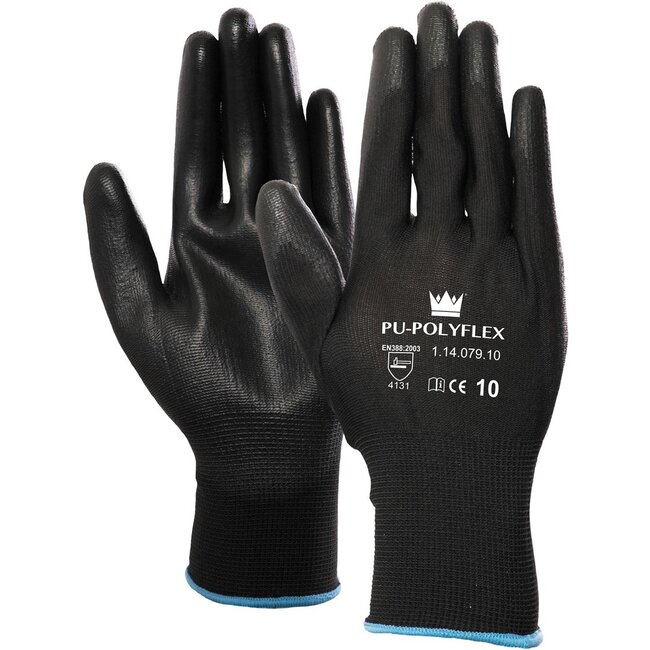 OXXA Builder 14-079 (ehemals PU/Polyester) 12 Paar Handschuhe Schwarz