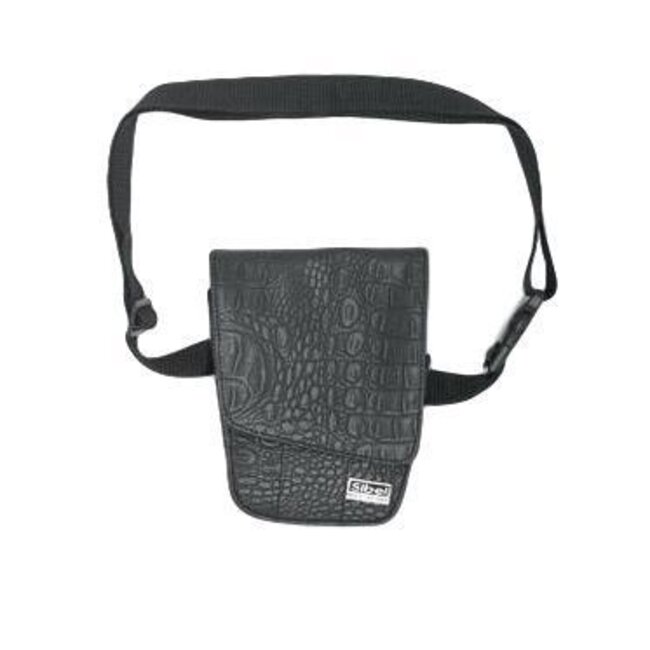 Trio schwarzes Holster in mattem Kroko für 3 Scheren Sibel