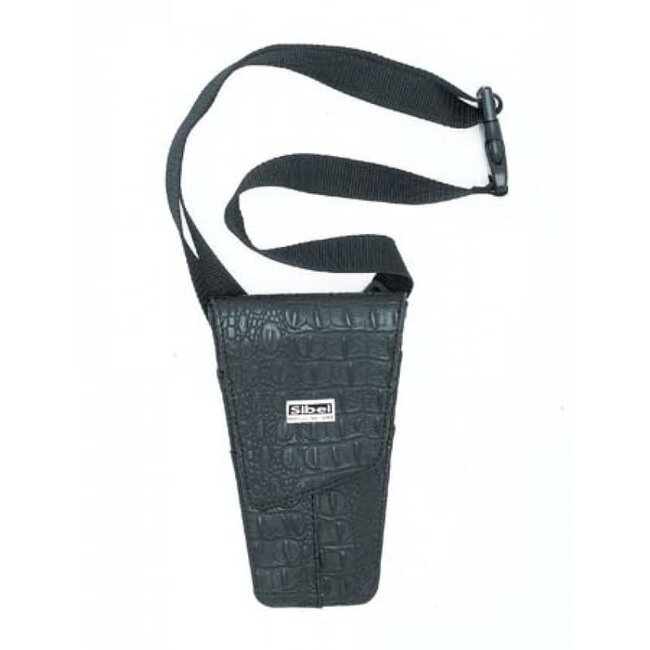 Slim Boy 2 schwarzes Holster in mattem Kroko für 2 Scheren Sibel
