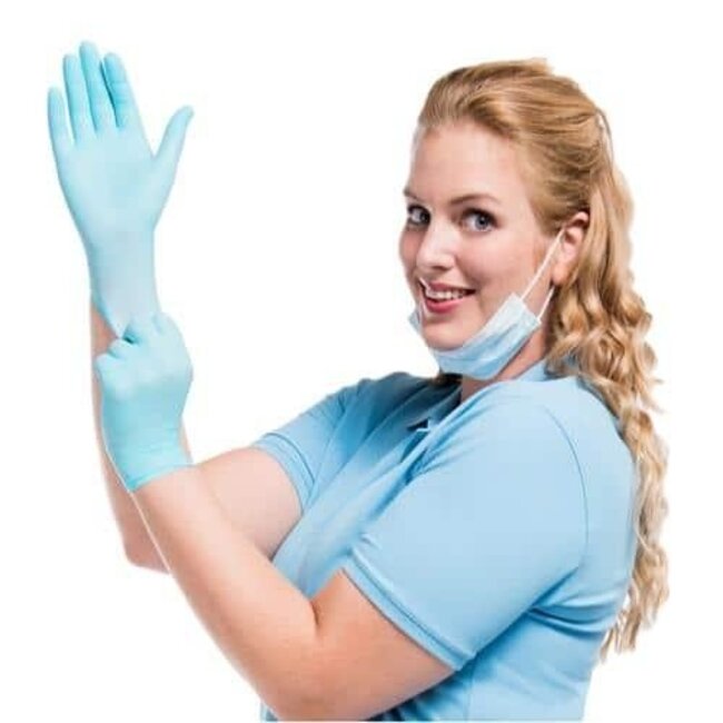 Comforties Weiches Nitril Easyglide und Grip Blau 100 Stück