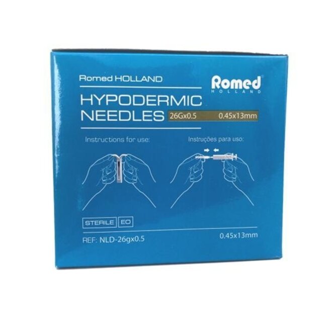 Romed 100 Stück Injektionsnadeln 26G x 0,5