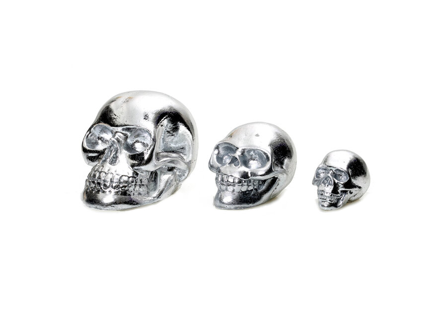 The Resin Skull Head - Silver - S