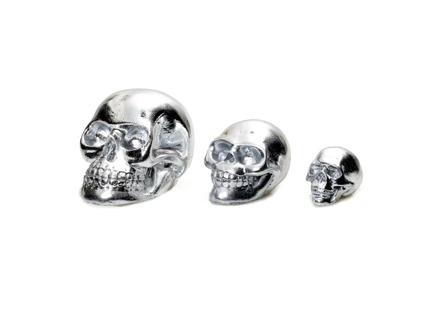 The Resin Skull Head - Silver - L