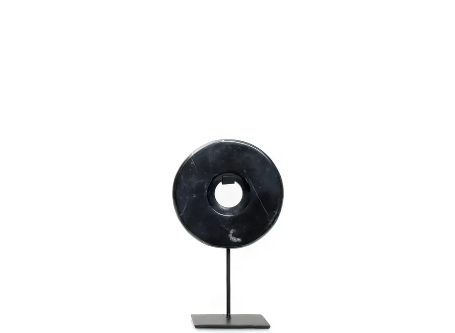 The Marble Disc on Stand - Black - S