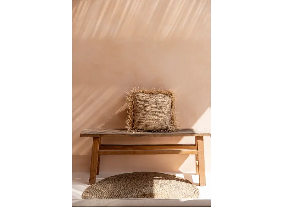 The Raffia Cushion Cover Square - Natural - 60x60