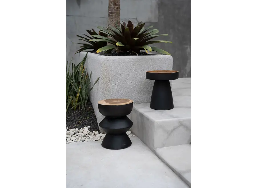 The Rayu Side Table - Black Natural