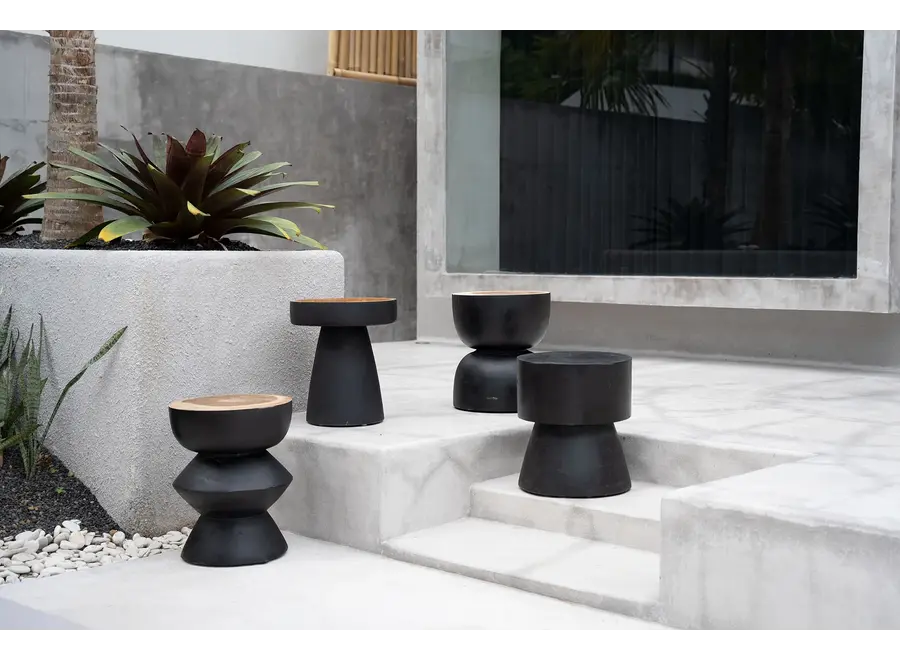 The Rayu Side Table - Black Natural