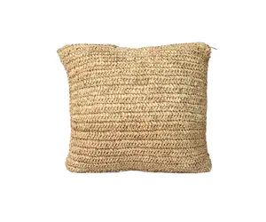 Il Copricuscino Raffia Flores - Quadrato - Naturale - 40x40 - Bazar Bizar