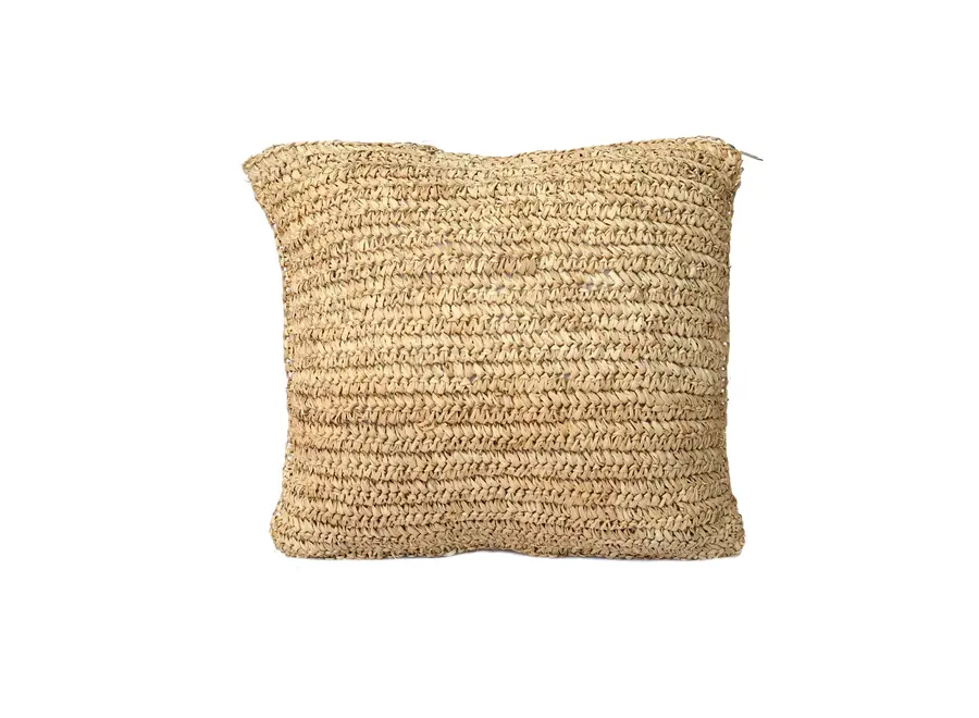 De Raffia Flores Kussenhoes - Naturel - 40x40