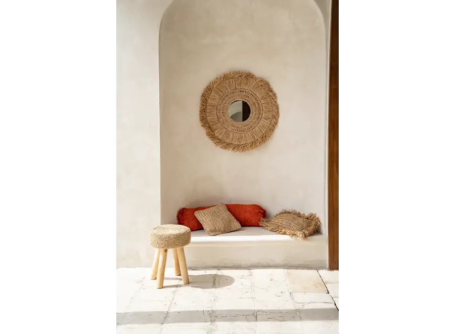 The Raffia Flores Cushion Cover Square - Natural - 40x40