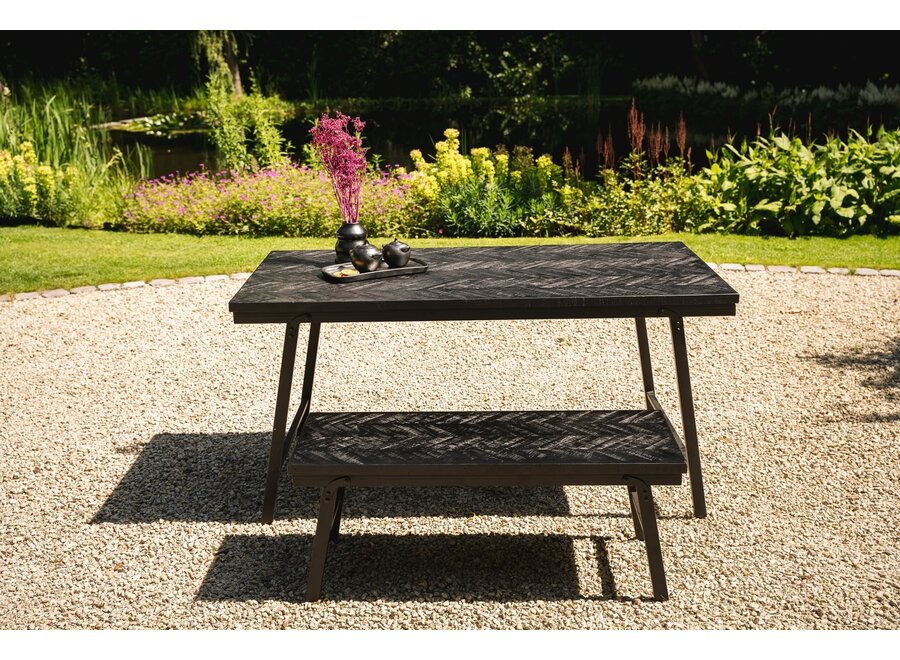 The Herringbone Market Table - Black - 200cm