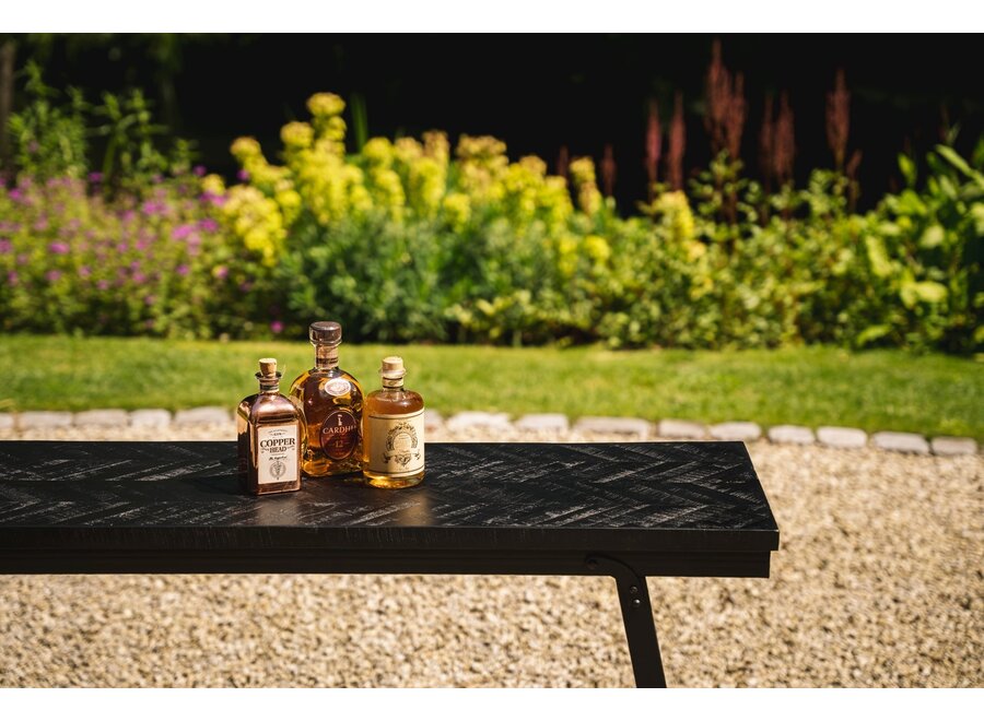 The Herringbone High Table - Black - 140cm