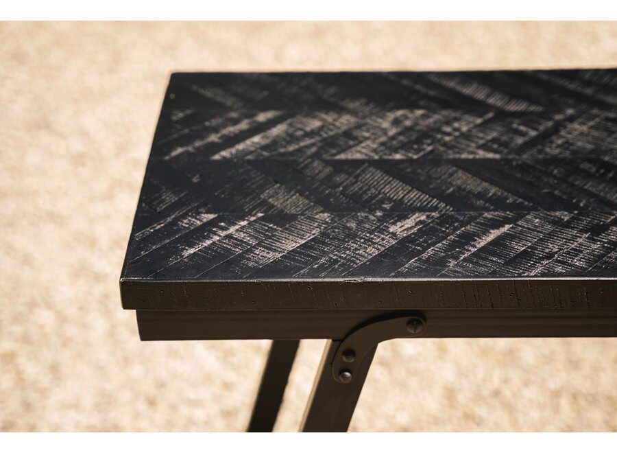 The Herringbone High Table - Black - 140cm