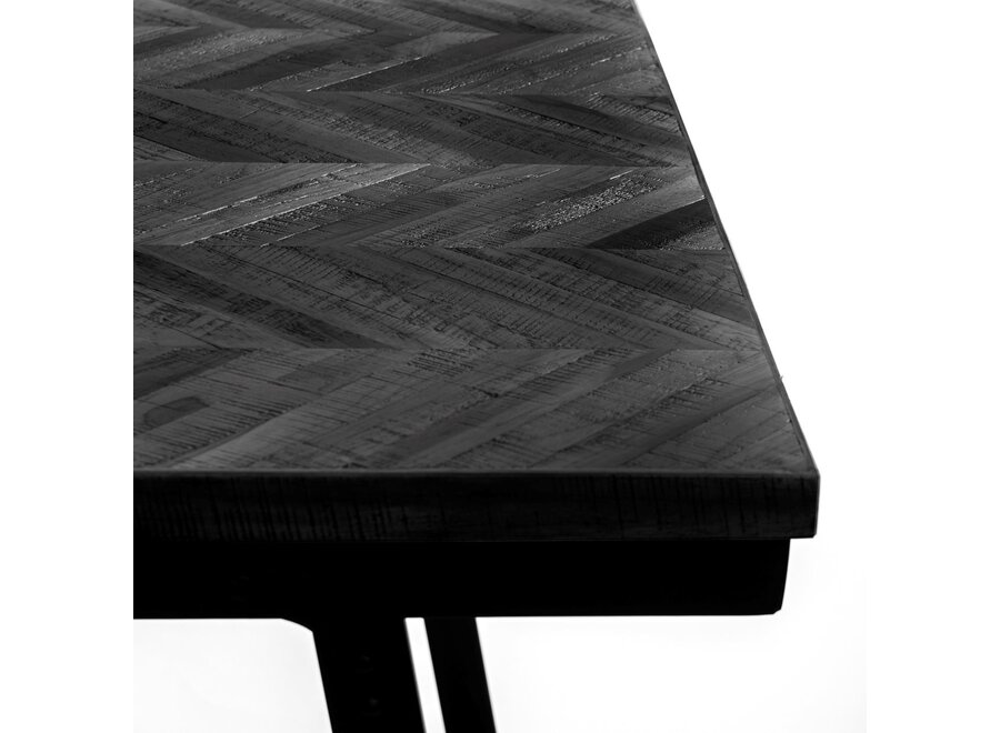 The Herringbone High Table - Black - 140cm