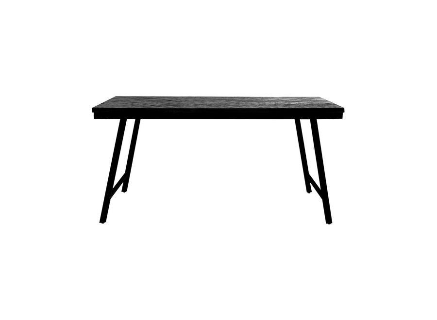 Il Tavolo da Mercato a Spina di Pesce - Nero - 160cm