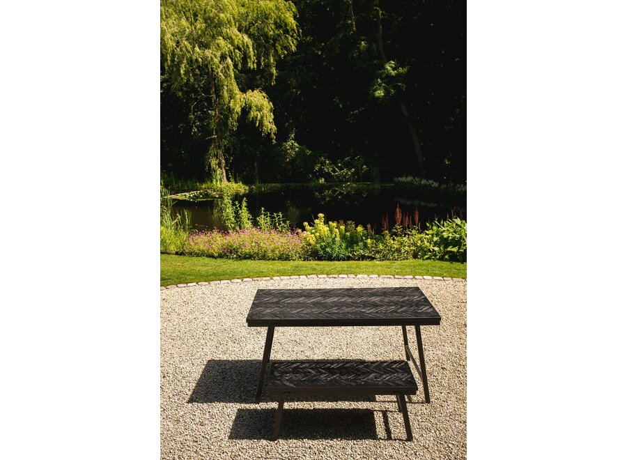 The Herringbone Market Table - Black - 160cm