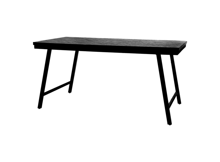Il Tavolo da Mercato a Spina di Pesce - Nero - 160cm