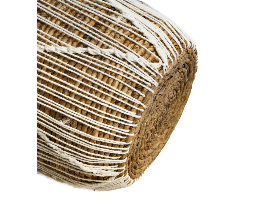 The Straight Stitched Macrame Basket - Natural White - S