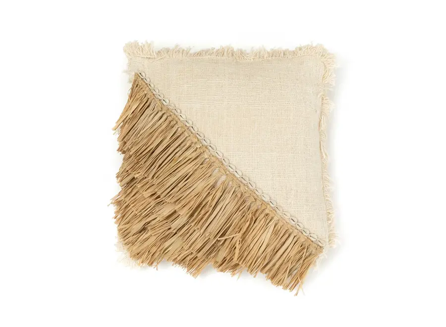 The Raffia Cotton Cushion Cover - Natural White - 40x40