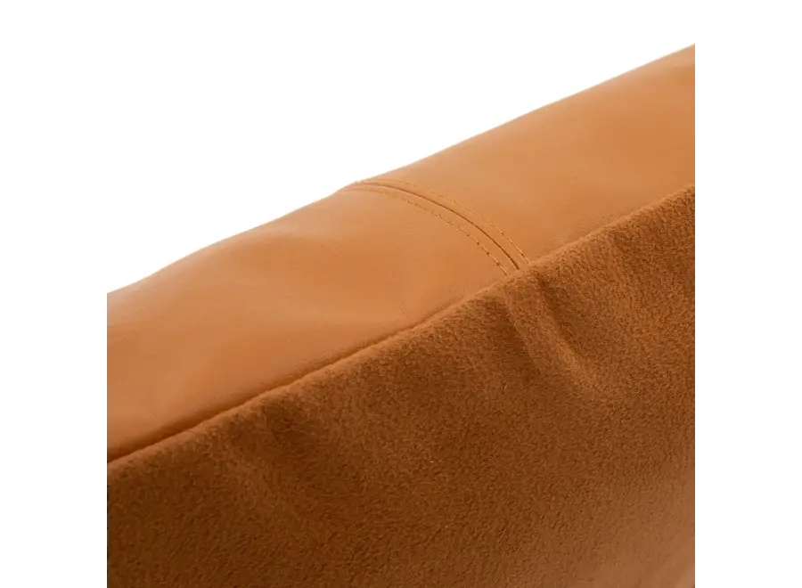 The Four Panel Leather Cushion Cover - Camel - 40x40