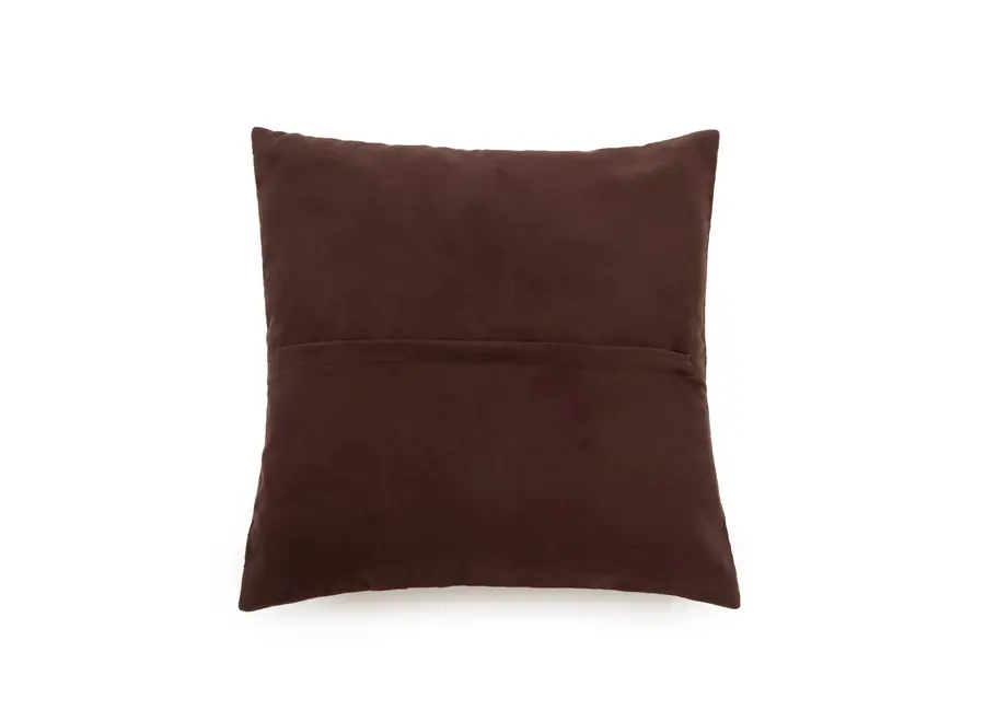 The Four Panel Leather Cushion Cover - Choco - 40x40