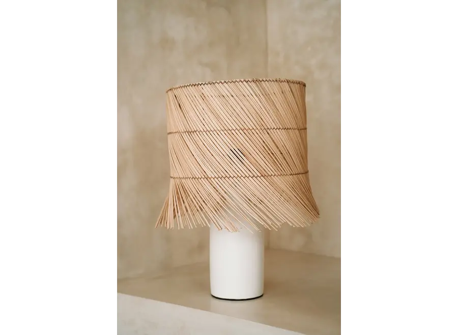 La Lampada Da Tavolo Rattan - Bianco Naturale