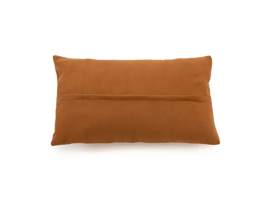 The Six Panel Leather Cushion Cover - Camel - 30x50