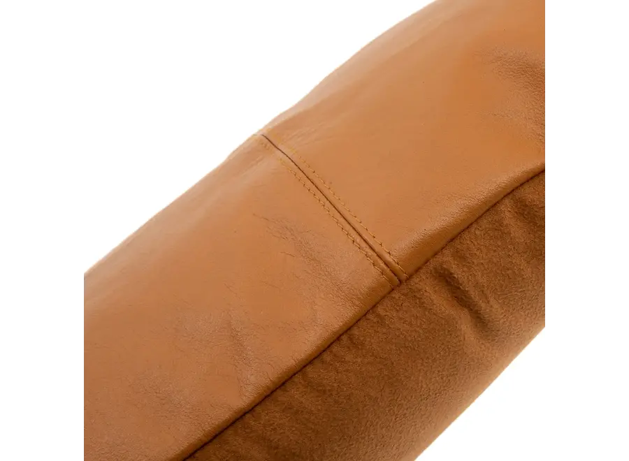 Het Six Panel Leather Kussenhoes - Camel - 30x50