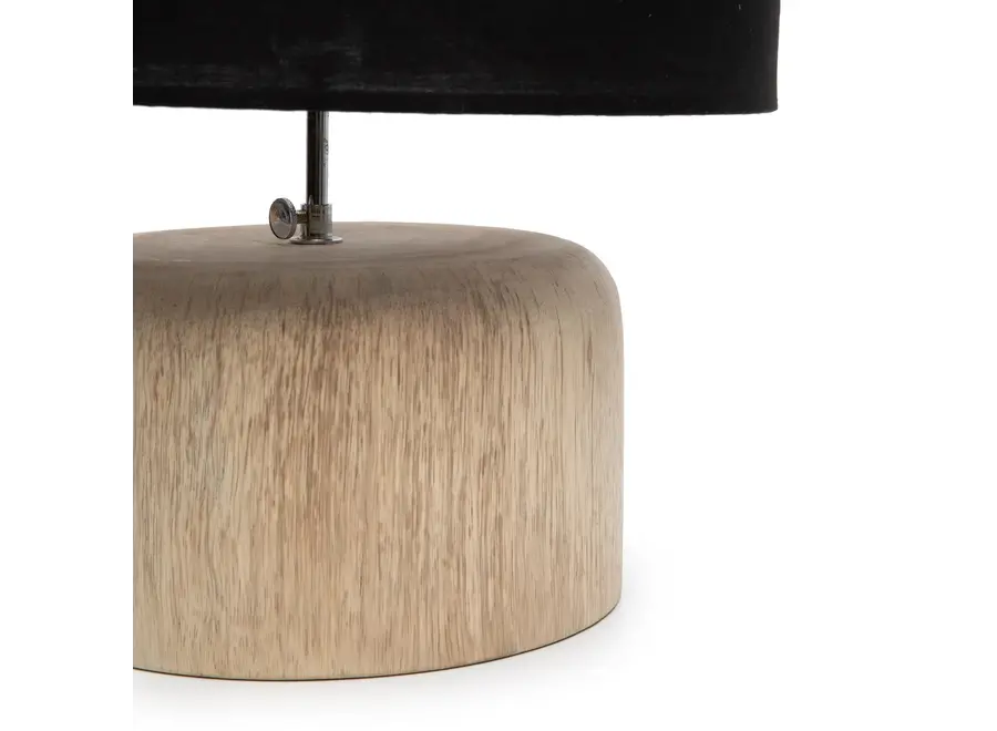 The Teak Wood Table Lamp - Natural Black