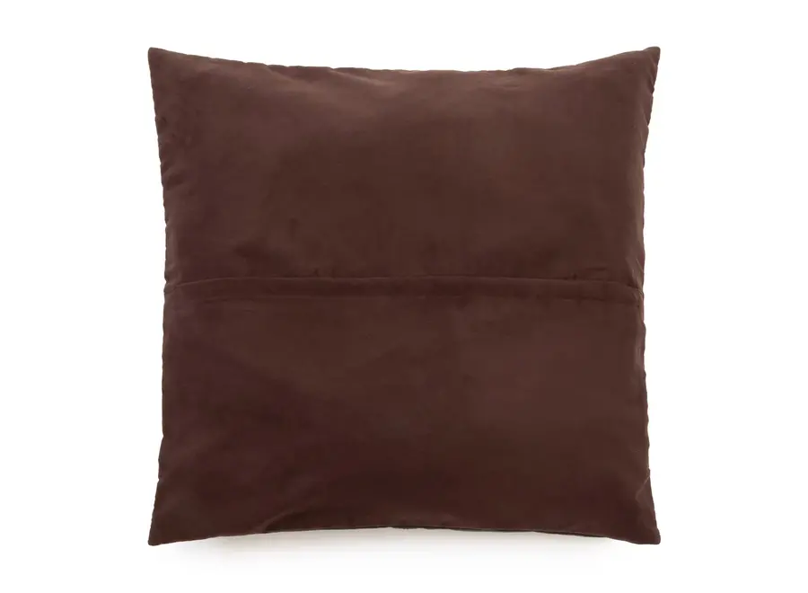 The Four Panel Leather Cushion Cover - Choco - 60x60