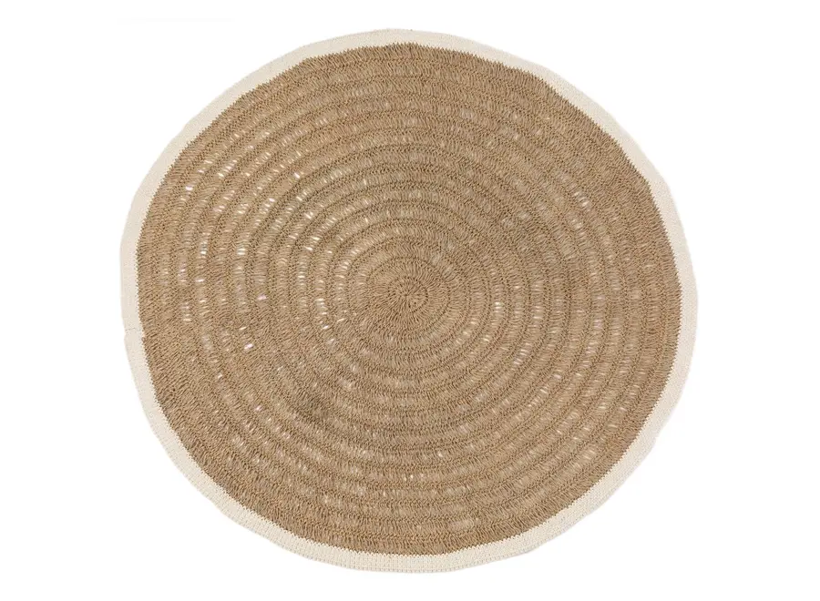 The Seagrass & Cotton Round Carpet - Natural White - 150