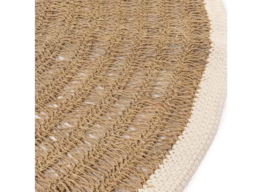 The Seagrass & Cotton Round Carpet - Natural White - 150