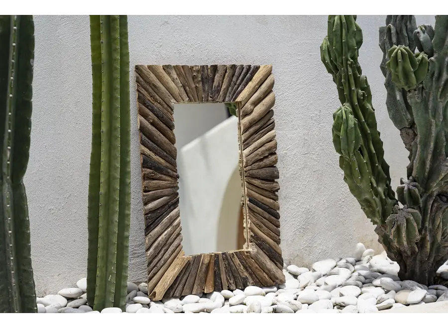 De Driftwood Framed Spiegel - Naturel - M