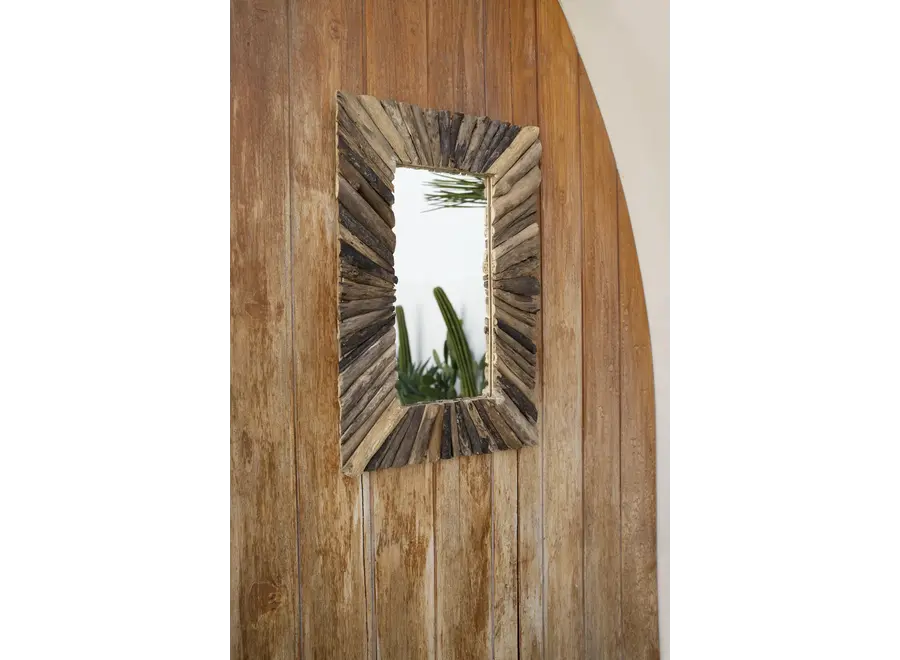 Le Miroir Driftwood Framed - Naturel - M