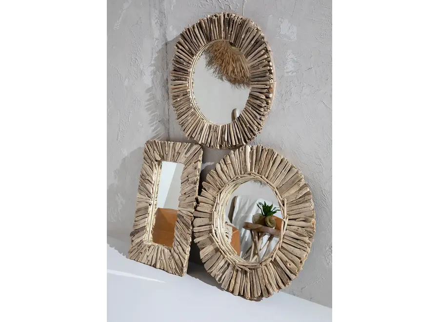 The Driftwood Framed Mirror - Natural - M