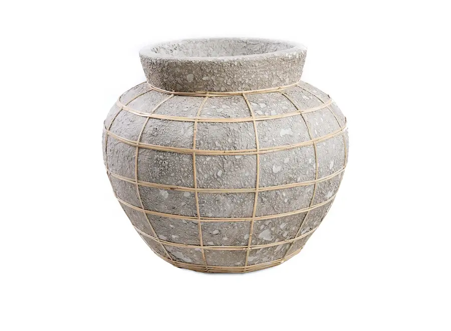 Die Belly Vase - Betongrau Natur - L