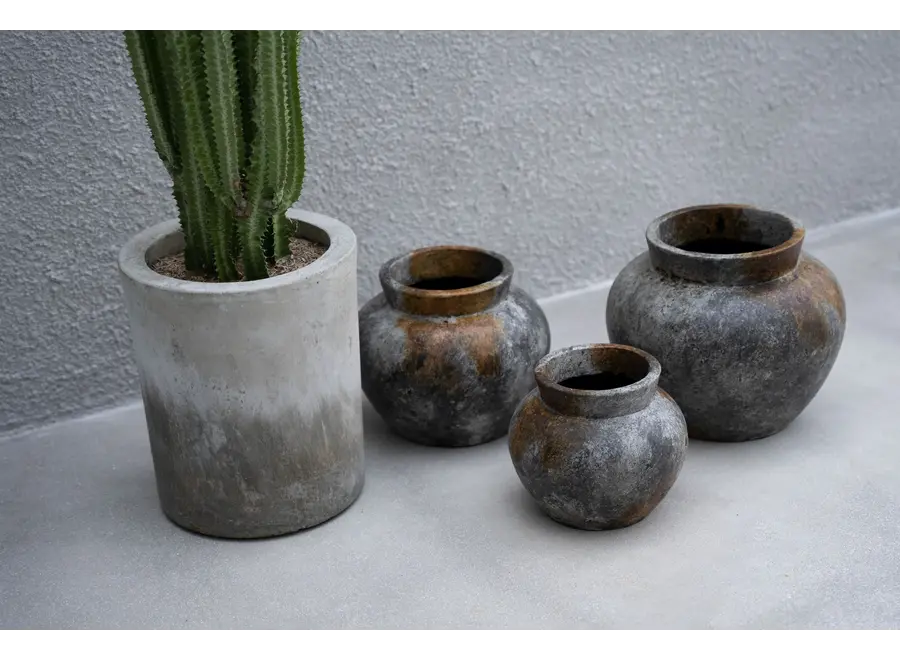 Die Funky Vase - Antik Grau - L