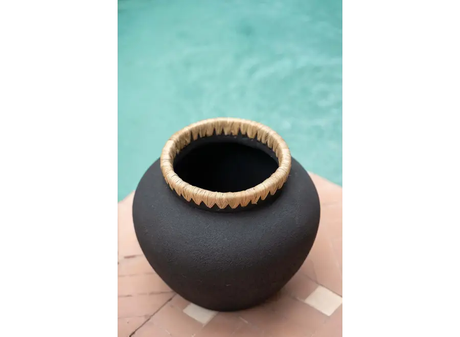 Die Styly Vase - Schwarz Natur - M