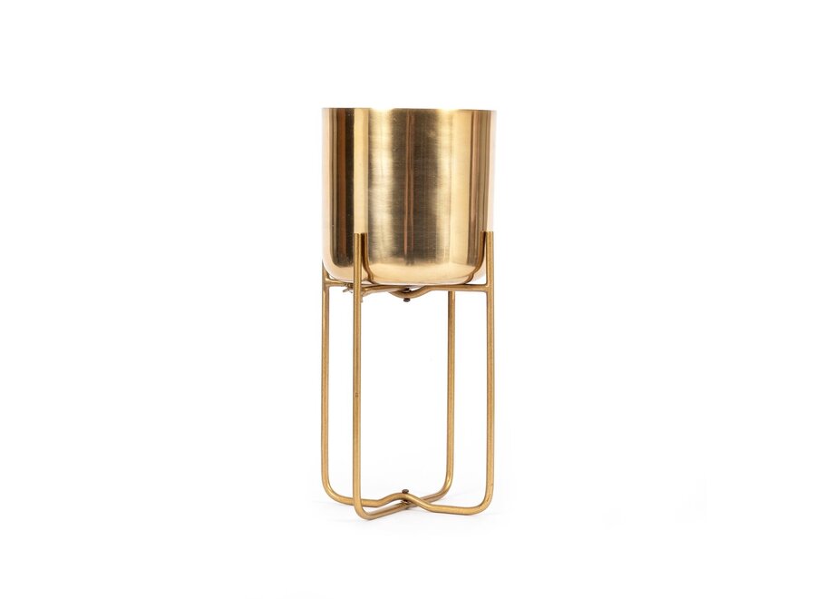 The Brass Planter on Stand - Brass - M