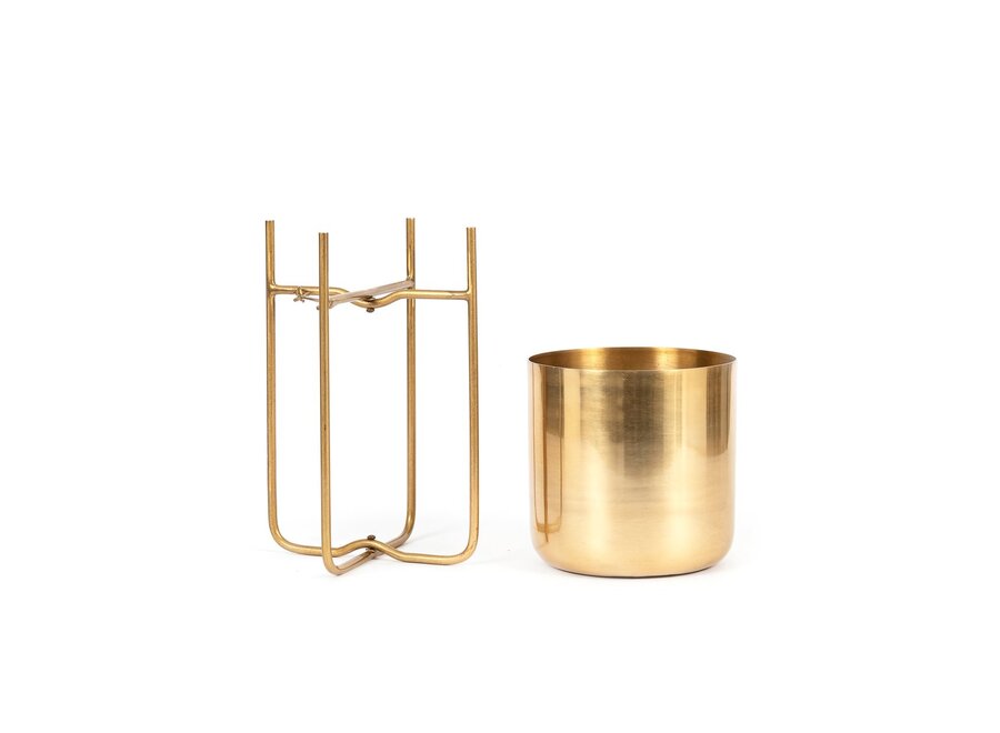 The Brass Planter on Stand - Brass - M