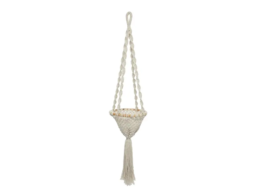 The Twisted Macramé Plant Holder - Natural White - L