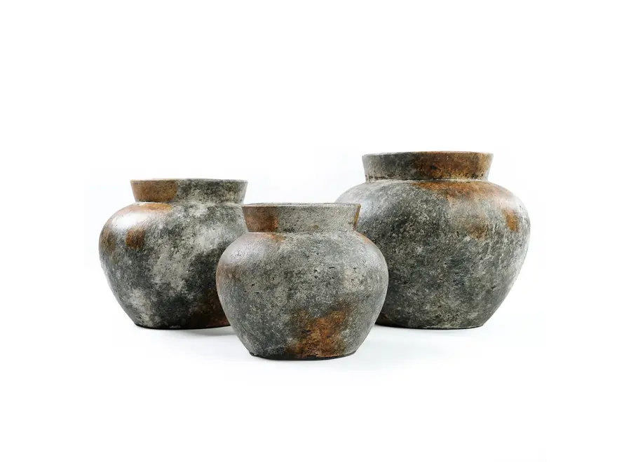 Die Funky Vase - Antik Grau - M