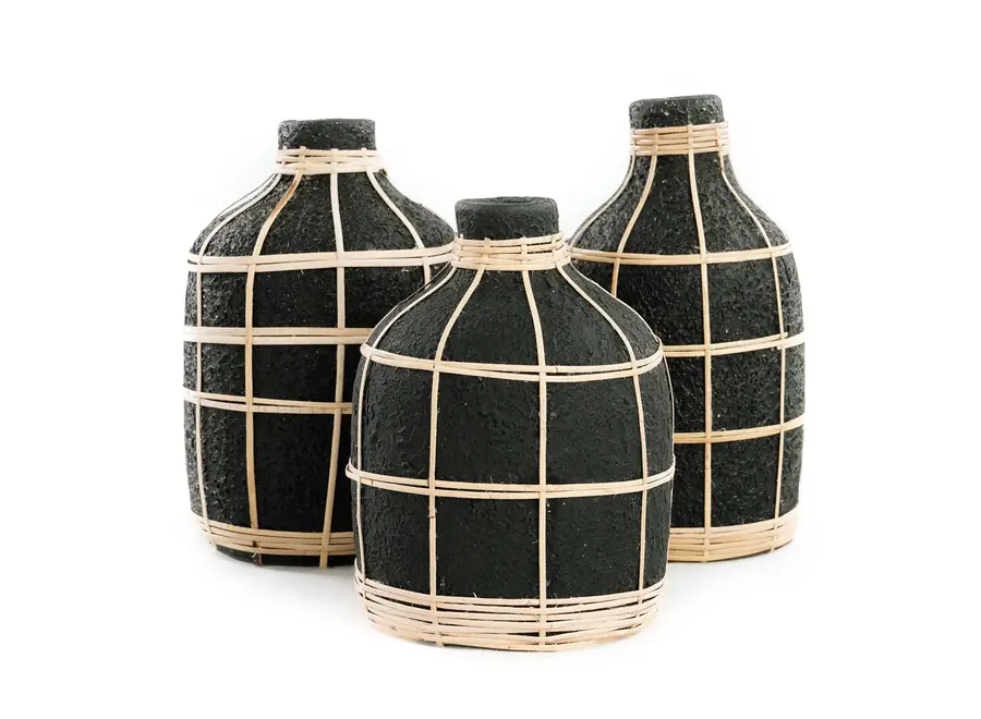 Die Whoopy Vase - Schwarz Natur - L